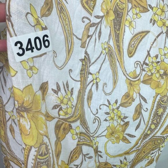 Mlle Gabrielle Dress Womens Extra Large Yellow Sleeveless Paisley Pattern Maxi - Picture 10 of 10